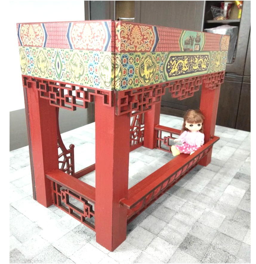 1:12 Chinese Balcony Only for 1/12 Scale Doll, Dollhouse / Art / Decoration