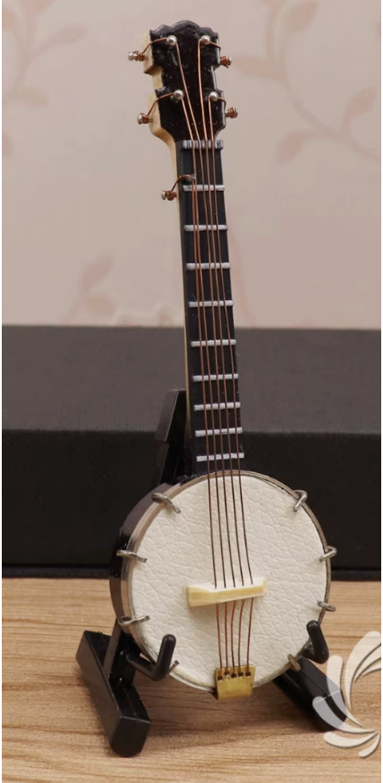 1:6 China Ethnic Instrument Mandolin \ Banjo for 1/6 Scale Doll / Art / Decoration
