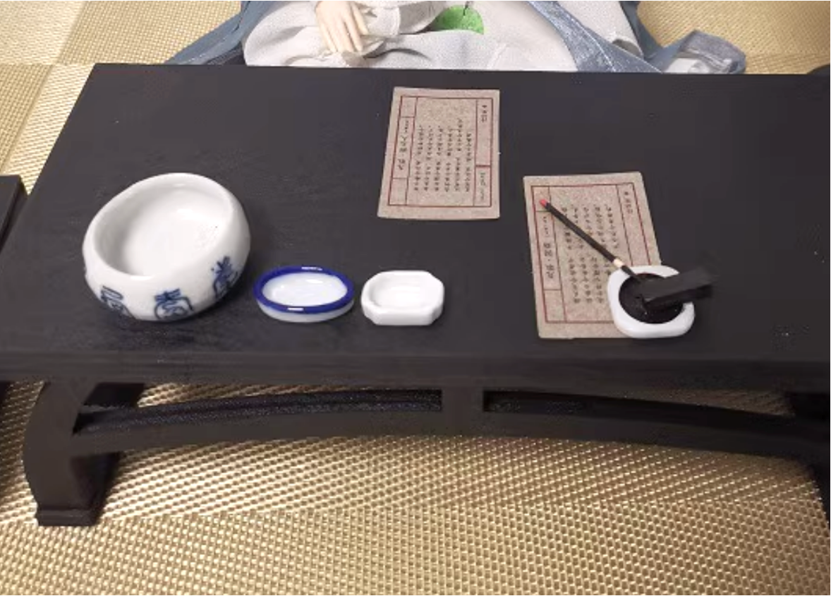 1:6 Chinese Four Treasures of the Study Only for 1/6 Scale Dollhouse / Art / Decoration