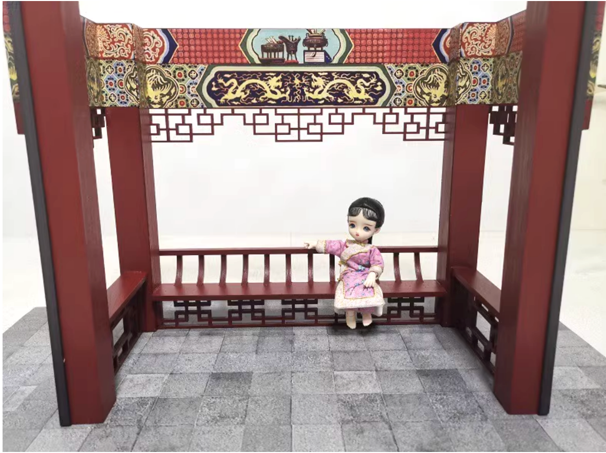 1:12 Chinese Balcony Only for 1/12 Scale Doll, Dollhouse / Art / Decoration